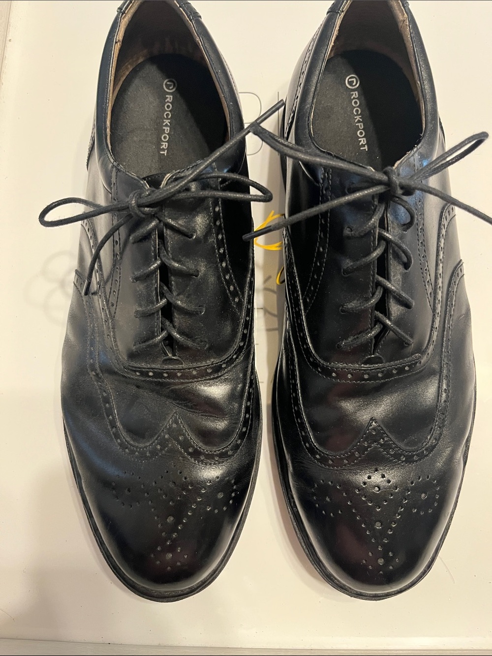 Rockport Black Leather Wingtip Oxfords